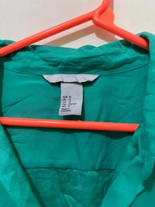 Green Button-Up Top 34 half