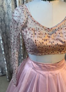 Pink Sequin Lehenga Choli