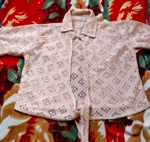 Vintage Crochet Tie-Front Top