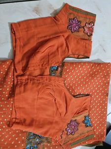 Orange Embroidered Blouse