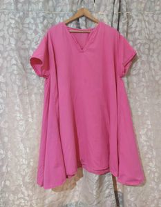 Pink Cotton Flowy Dress
