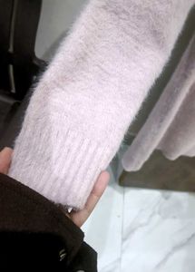 Feather Embellished Knit Sweater