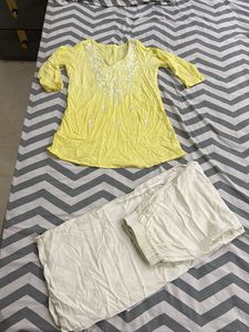 Yellow Ombre Kurta Set