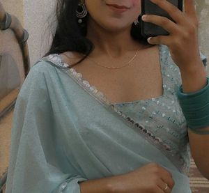 lehnga choli sky blue