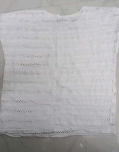 White Crochet Style Top