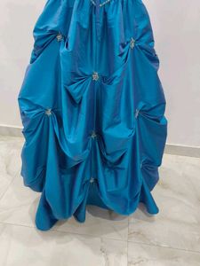 Teal Satin Formal Dress
