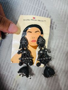 Oxidised Elephant Jhumka Earrings