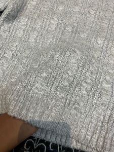 Gray Cable Knit Turtleneck