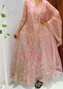 Elegant &amp; Most Gorgeous  Pink padded Ethnic Gown