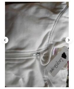 White Cropped Zip-Up Hoodie