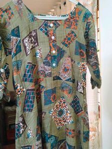 Kurti Type Reyon Material Suits For Jeans Soft Cloth.