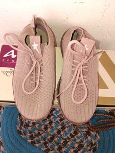 Pink Knit Sneakers - Size 34