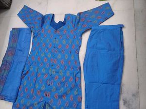 Blue Printed Salwar Kameez Suit