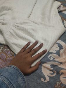 Cozy White Knit Sweater