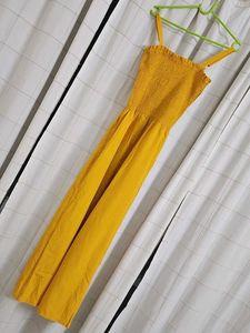 Mustard Yellow Smocked Jumpsuit