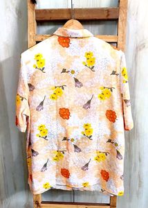 Light Orange Printed Shirt Size-42-44