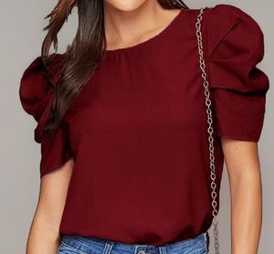 Peach Puff Sleeve Top