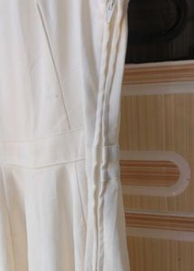 Chic Cream Fit &amp; Flare one piece length above knee