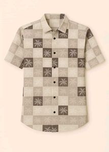 Palm Print Short Sleeve Shirt