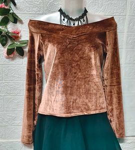 Size Small 🎁Buy 2 Get 1 Free 🎁Brown Velvet Top