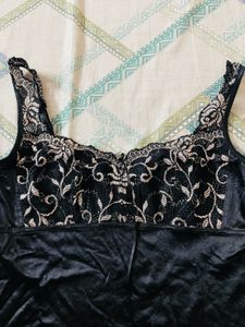 Elegant Black Lace Satin Camisole Top