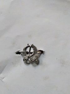 R Initial Silver Ring