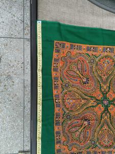 Green Paisley Print Scarf