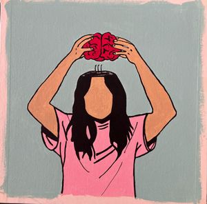 Set Of 4- Brain Art Canvas
