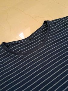 Mens Navy Blue Cotton Tshirt