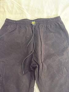 Kohl Black Jogger Cum Cargo Pant