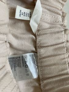 H&amp;M Beige High Waist Pull-On Mom Pants