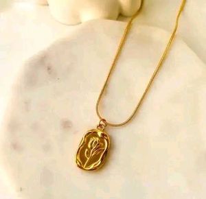 Korean Anti - Tarnish Golden Rose Chain Necklace♥.