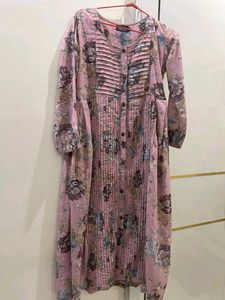 Floral Printed Georgette Kurti (Size M)