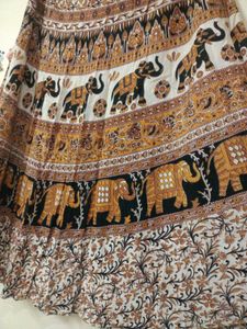 Elephant Print Boho Skirt