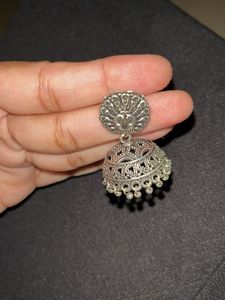 Oxidized Jhumka Earrings
