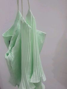 Mint Green Pleated Cami Dress