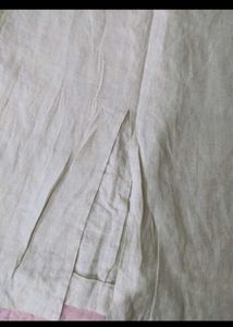 Linen Beige Midi Skirt