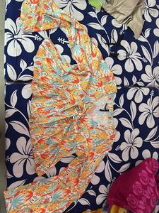 Printed Tie - Up Detail Empire Top