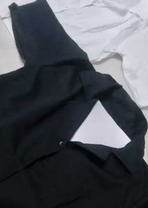 Black Button-Down Shirt Collar Top