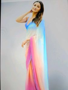 Elegant Ombre Saree Alia Bhatt Style