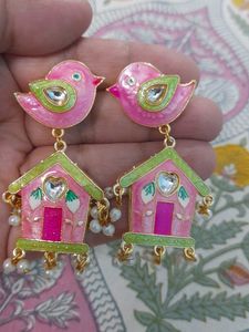 Birdhouse Dangle Earrings