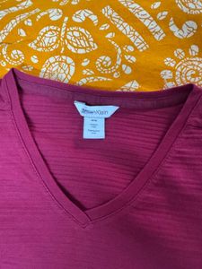 CK Maroon V-Neck T-Shirt