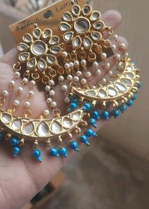 Blue Kundan Earrings