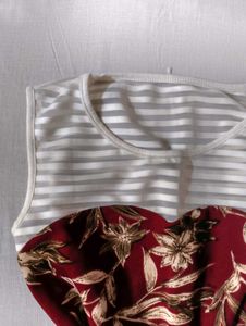 crimson red-white floral mini summer dress 🍒