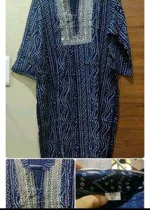 Blue Embellished Ethnic Kurta 5xl