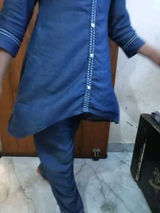 Denim Pajama Set up down dress plazo saath mein