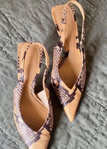 Zara Animal print sling back heels size 36