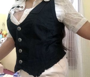 Vintage Black Denim Vest 🖤