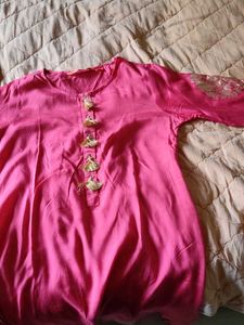 Pink Kurta with Tassels