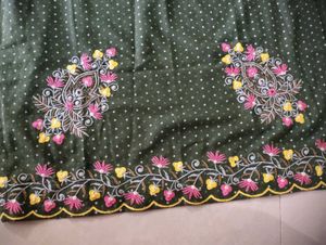 Green Embroidered Kurta Set